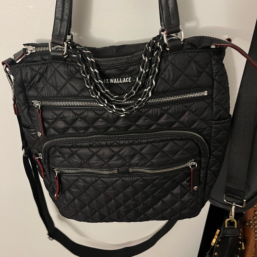 MZ Wallace Black Quilted Tote Bag